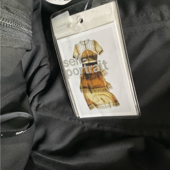 NWT Self-Portrait Black Dot Mesh Frill Mini Dress Size 2 - Picture 12 of 13